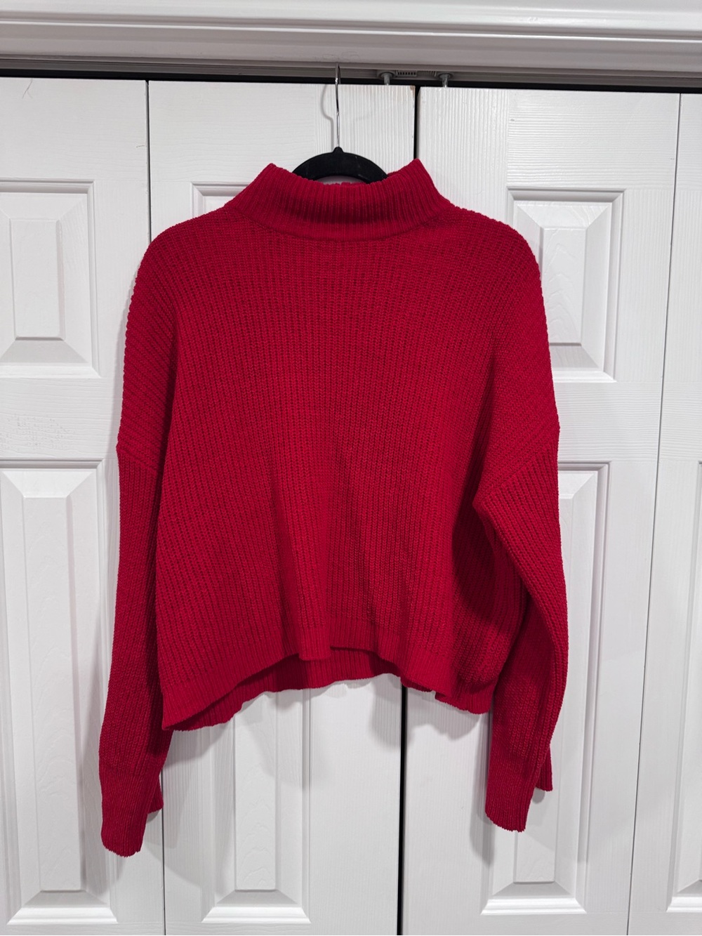 Sanctuary Red Cropped Turtleneck Sweater